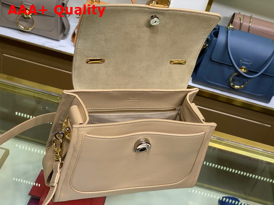 Chloe Small Tess Day Bag in Grained and Shiny Calfskin Sweet Beige Replica