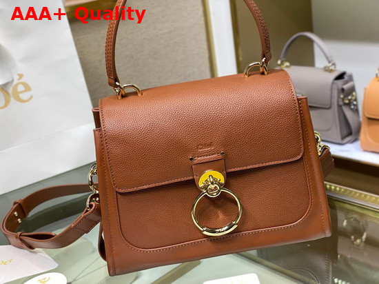 Chloe Small Tess Day Bag in Grained and Shiny Calfskin Tan Replica