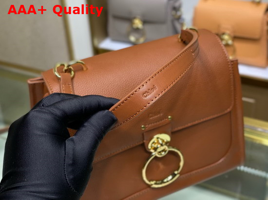 Chloe Small Tess Day Bag in Grained and Shiny Calfskin Tan Replica