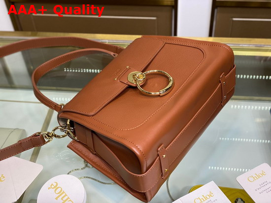 Chloe Small Tess Day Bag in Grained and Shiny Calfskin Tan Replica