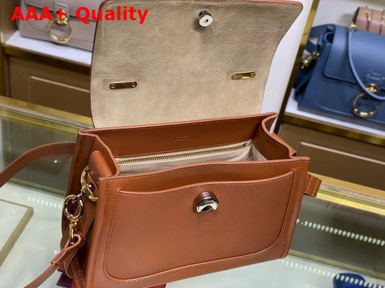 Chloe Small Tess Day Bag in Grained and Shiny Calfskin Tan Replica