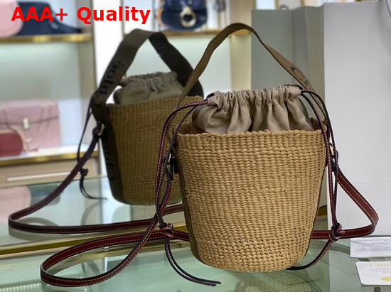 Chloe Small Woody Basket Fair Trade Paper and Woody Ribbon Grove Brown Replica