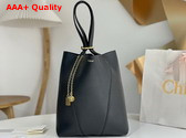 Chloe Spin Tote Bag in Black Grained Leather Replica
