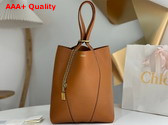 Chloe Spin Tote Bag in Clay Brown Grained Leather Replica