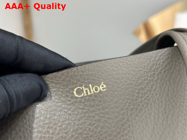 Chloe Spin Tote Bag in Flannel Grey Grained Leather Replica