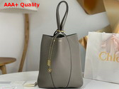 Chloe Spin Tote Bag in Flannel Grey Grained Leather Replica
