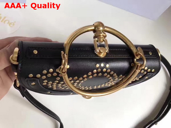 Chloe Studded Small Nile Minaudiere in Black Smooth Calfskin Replica