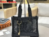 Chloe Summer Banana East West Tote Bag in Black Raffia Replica