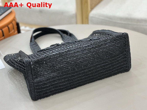 Chloe Summer Banana East West Tote Bag in Black Raffia Replica