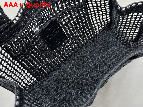 Chloe Summer Banana East West Tote Bag in Black Raffia Replica