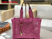 Chloe Summer Banana East West Tote Bag in Fuchsia Rose Raffia Replica
