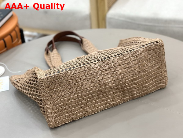 Chloe Summer Banana East West Tote Bag in Hot Sand Raffia Replica