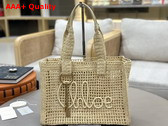 Chloe Summer Banana East West Tote Bag in Natural Raffia Replica