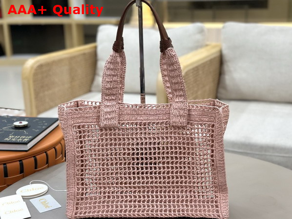 Chloe Summer Banana East West Tote Bag in Summery Beige Raffia Replica