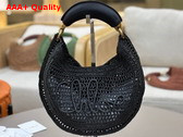 Chloe Summer Banana Hobo Bag in Black Raffia Replica