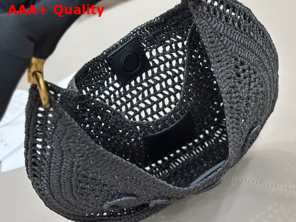 Chloe Summer Banana Hobo Bag in Black Raffia Replica