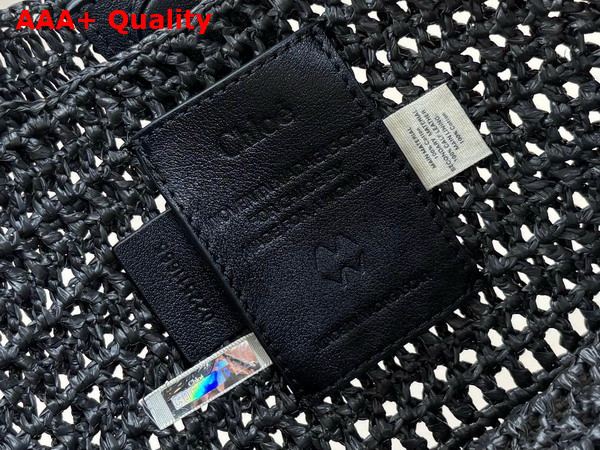 Chloe Summer Banana Hobo Bag in Black Raffia Replica