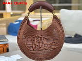 Chloe Summer Banana Hobo Bag in Clay Brown Raffia Replica