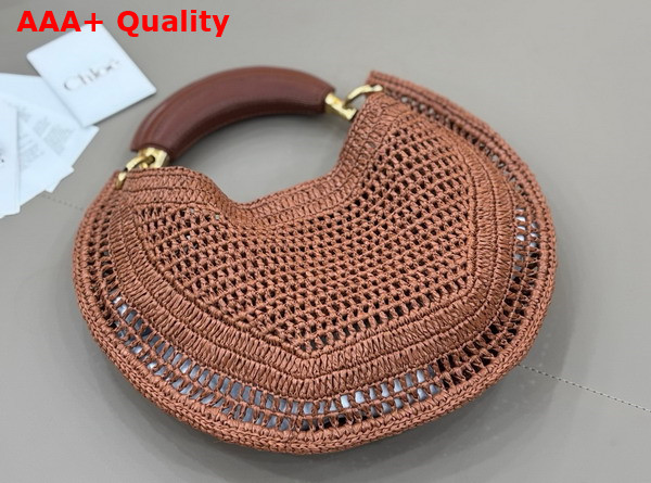 Chloe Summer Banana Hobo Bag in Clay Brown Raffia Replica