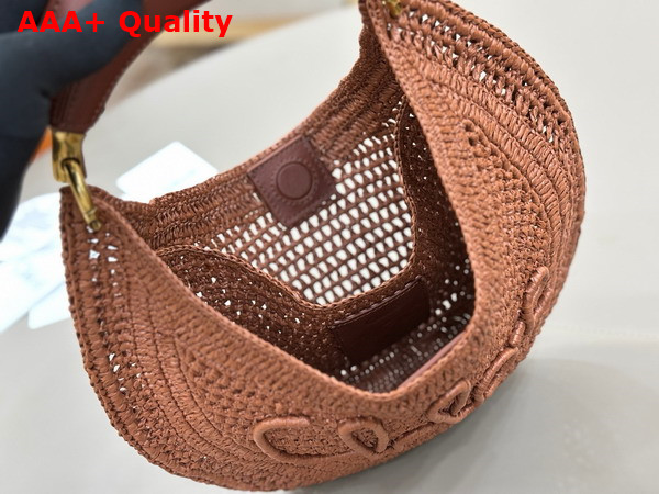 Chloe Summer Banana Hobo Bag in Clay Brown Raffia Replica