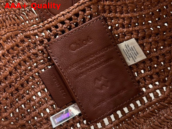 Chloe Summer Banana Hobo Bag in Clay Brown Raffia Replica