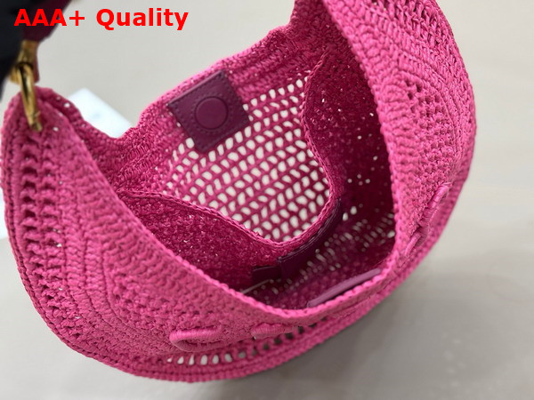 Chloe Summer Banana Hobo Bag in Fuchsia Rose Raffia Replica