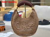 Chloe Summer Banana Hobo Bag in Hot Sand Raffia Replica