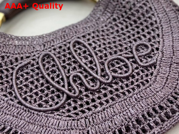 Chloe Summer Banana Hobo Bag in Kohl Brown Raffia Replica