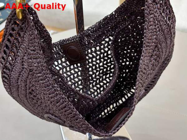 Chloe Summer Banana Hobo Bag in Kohl Brown Raffia Replica