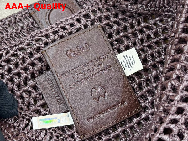 Chloe Summer Banana Hobo Bag in Kohl Brown Raffia Replica