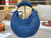 Chloe Summer Banana Hobo Bag in Stomy Sea Raffia Replica
