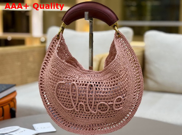 Chloe Summer Banana Hobo Bag in Summery Beige Raffia Replica