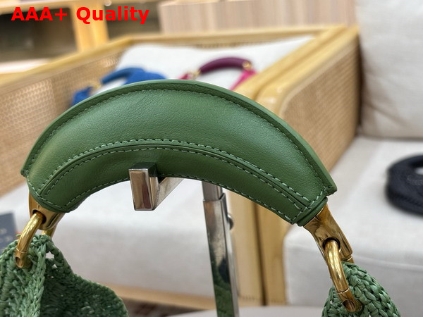 Chloe Summer Banana Hobo Bag in Tea Leaf Green Raffia Replica