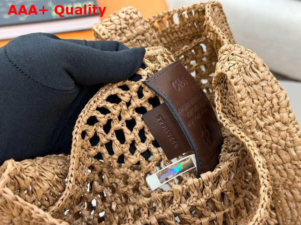 Chloe Summer Banana Tote Bag in Hot Sand Raffia Replica
