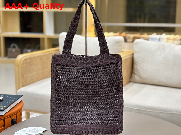 Chloe Summer Banana Tote Bag in Raffia Kohl Brown Replica