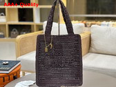 Chloe Summer Banana Tote Bag in Raffia Kohl Brown Replica
