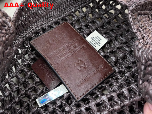 Chloe Summer Banana Tote Bag in Raffia Kohl Brown Replica