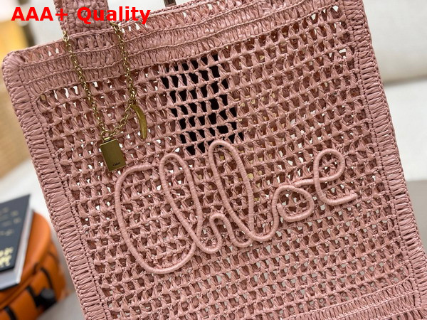 Chloe Summer Banana Tote Bag in Summery Beige Raffia Replica