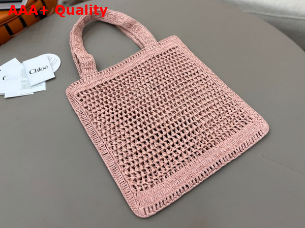 Chloe Summer Banana Tote Bag in Summery Beige Raffia Replica