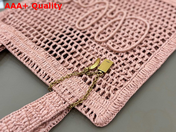 Chloe Summer Banana Tote Bag in Summery Beige Raffia Replica