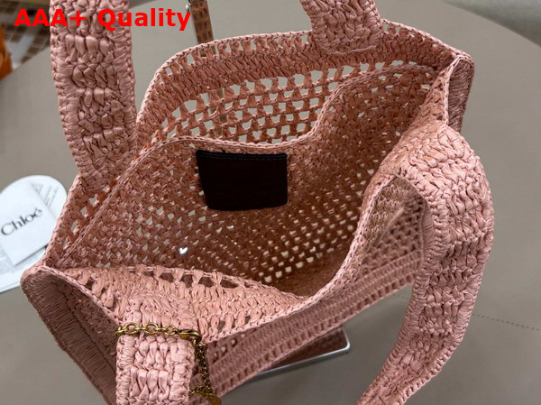 Chloe Summer Banana Tote Bag in Summery Beige Raffia Replica