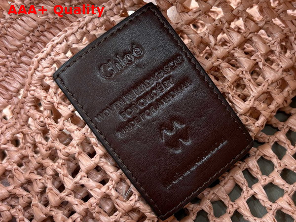 Chloe Summer Banana Tote Bag in Summery Beige Raffia Replica