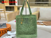 Chloe Summer Banana Tote Bag in Tea Leaf Green Raffia Replica