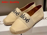 Chloe Woody Espadrilles Leather and Canvas Beige Replica