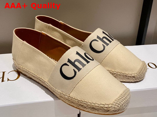 Chloe Woody Espadrilles Leather and Canvas Beige Replica