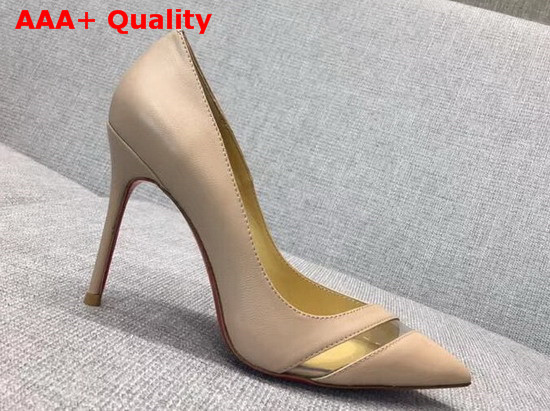 Christian Louboutin 17th Floor Patent Pvc 85mm Nude Replica