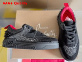 Christian Louboutin Astroloubi Strass Sneaker in Black Veau Velours Replica