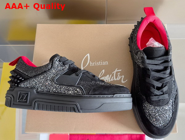 Christian Louboutin Astroloubi Strass Sneaker in Black Veau Velours Replica