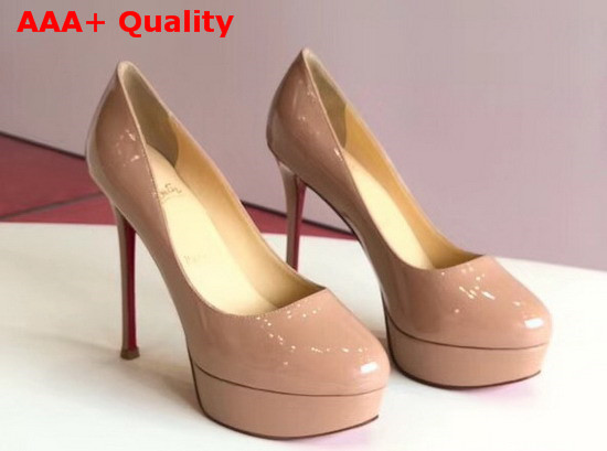 Christian Louboutin Bianca Platform Pump Nude Patent Leather Replica