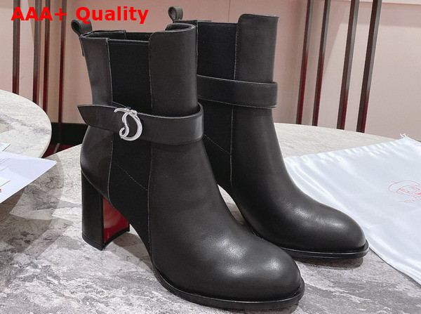 Christian Louboutin CL Chelsea Booty in Black Calf Leather Replica